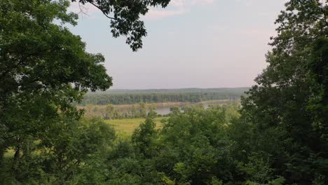 Zumbando-A-Través-De-Los-árboles-Revelando-El-Río-Missouri