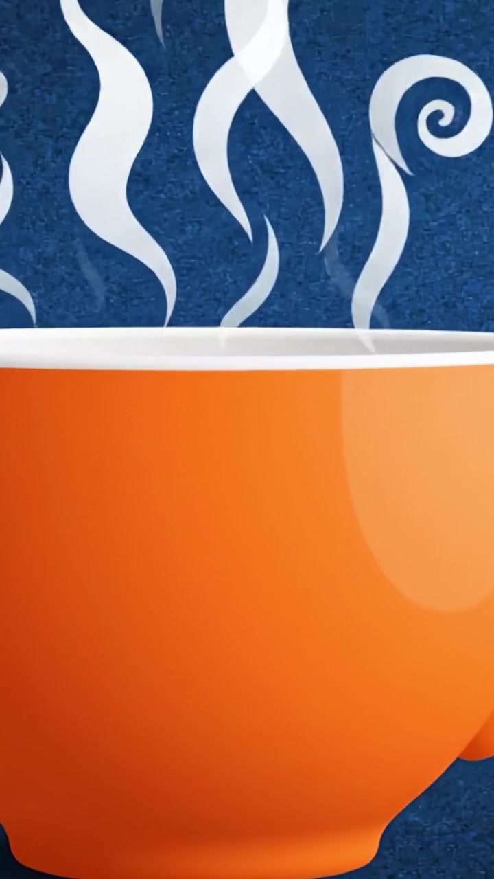 A Close-Up View of a Vibrantly Colored Orange Cup Set Against a Striking Blue Background, Highlighting Its Unique Design and Smooth Curves