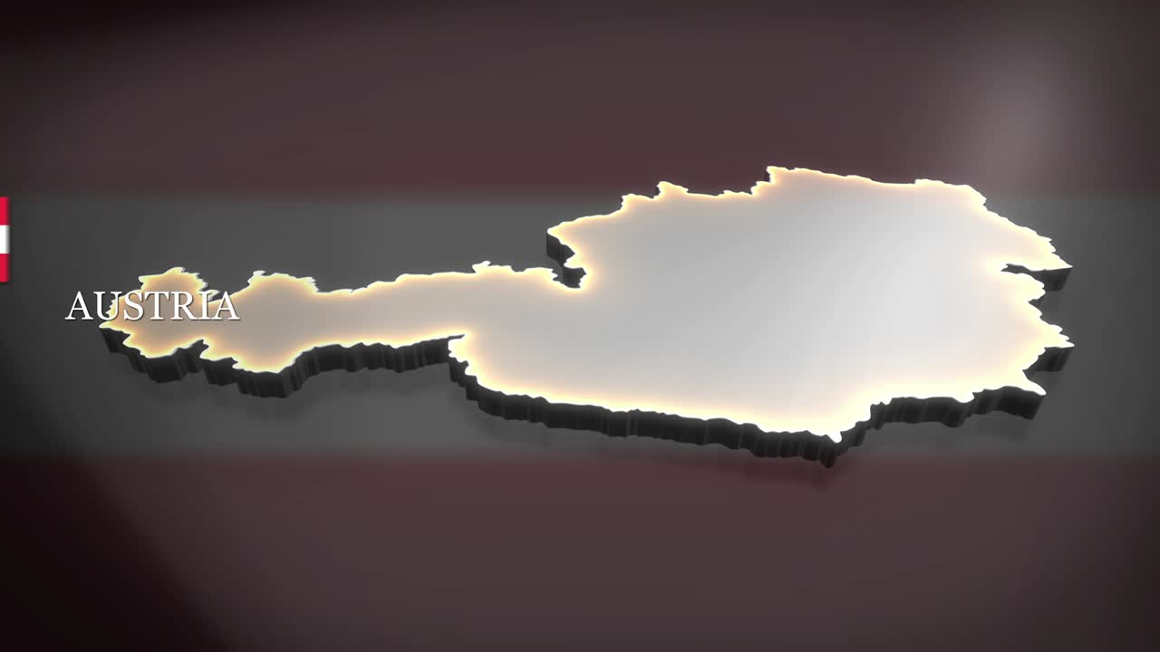 오스트리아의 3d 애니메이션 지도
