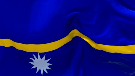 nauru flag waving in wind slow motion animation . 4k realistic fabric texture flag smooth blowing on a windy day continuous seamless loop background.