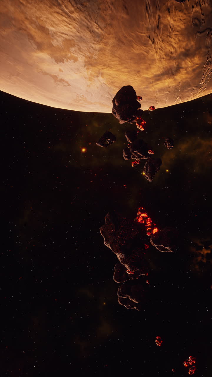 asteroides en el espacio