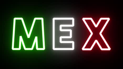 mexico green white red neon sign