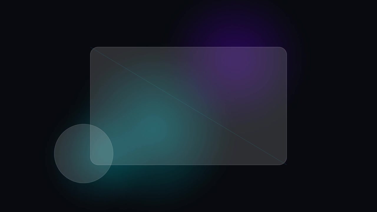 Abstract Glassmorphism UI Element with Soft Glowing Background