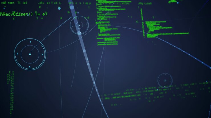 Animation af netværk af forbindelser over databehandling