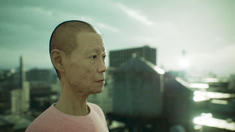도시에 있는 아시아  ⁇ 은 여자