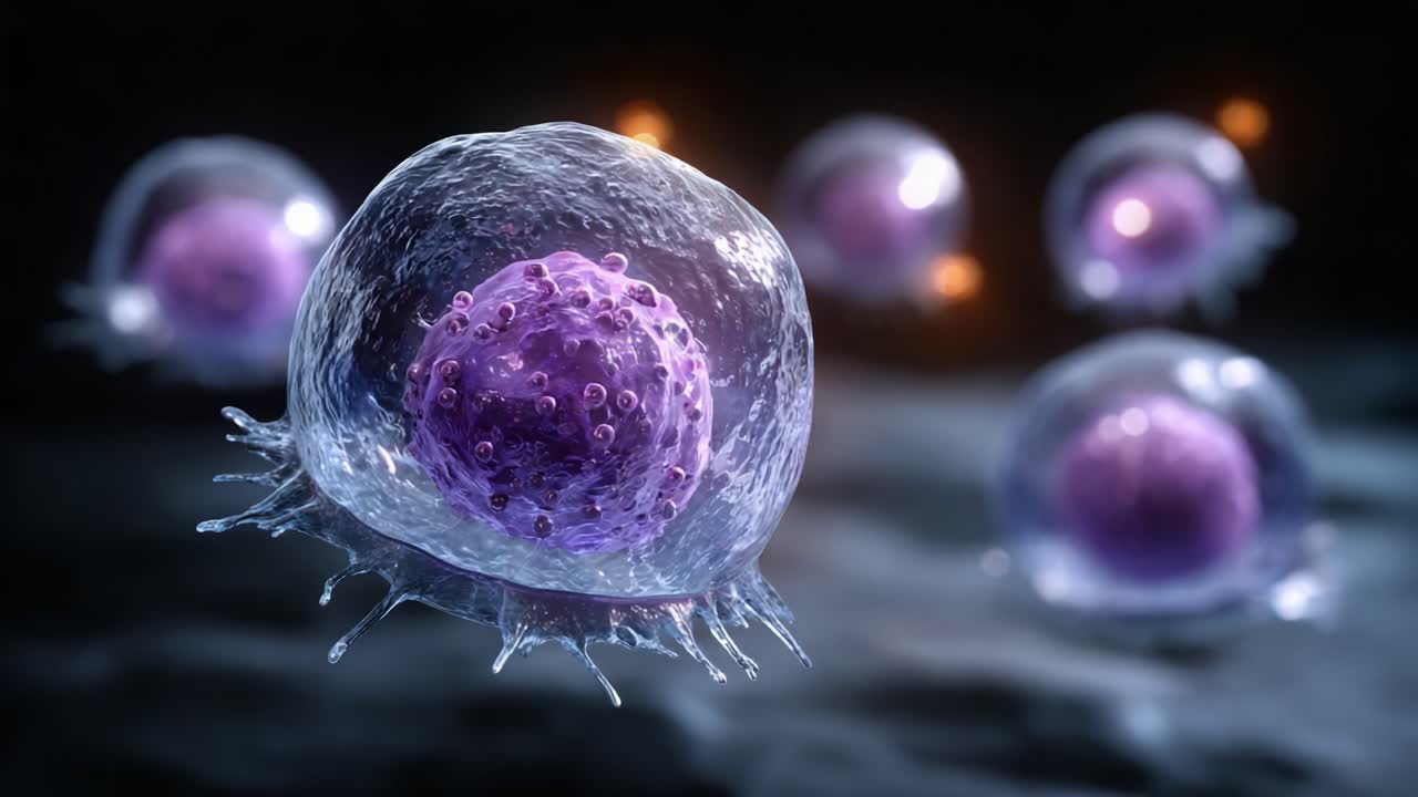 Exploring the Intricacies of Cell Structure: A Close-up View of Biological Cells Showcasing Their Unique Forms and Vital Functions in a Dynamic Environment