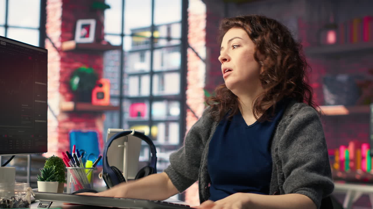 Devastated sad woman losing financial value on stock trading platform