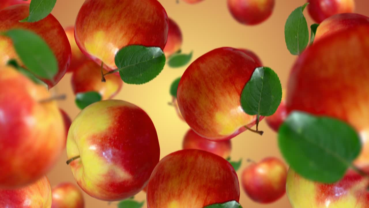 Fruits falling down. Slow motion