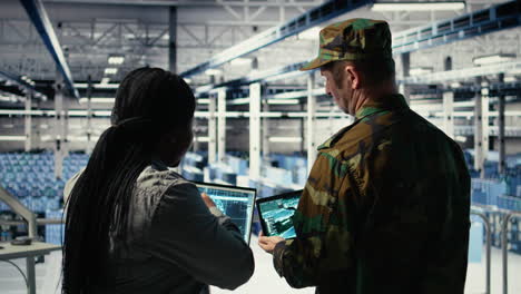 army commander and software developer in data center use ai radar system