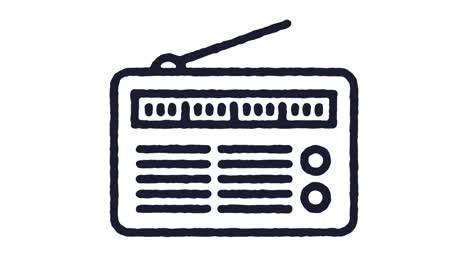 imágenes de animación de icono de radio y canal alfa