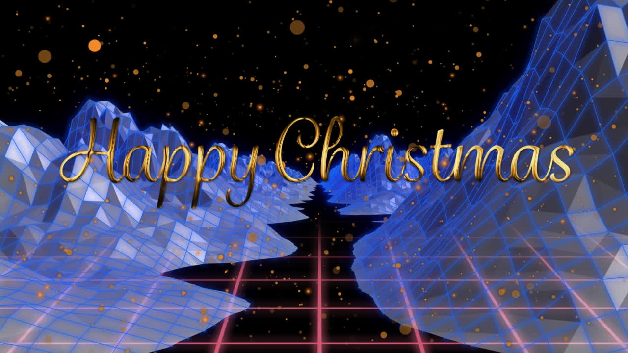 노란색 격자와 날아다니는 숫자 위에 시작 텍스트의 애니메이션