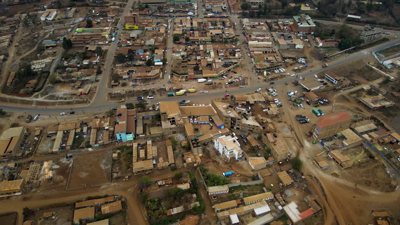 Vista drone del Kenya rurale