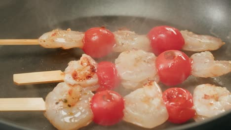 grilled shrimp and tomato skewers