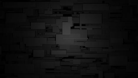 abstract looped 4k dark background with neon light, network of different sizes blocks lighting multicolor as light bulbs. visualisation of working ai with big data or blockchain technology.