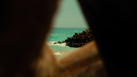 ocean view through a hole