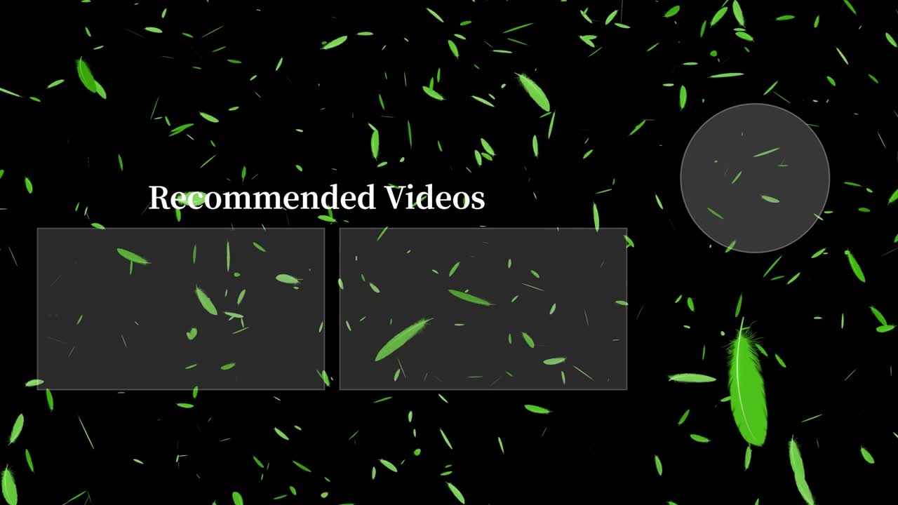 털 떨어지는 입자 끝 카드 끝 화면 모션 그래픽