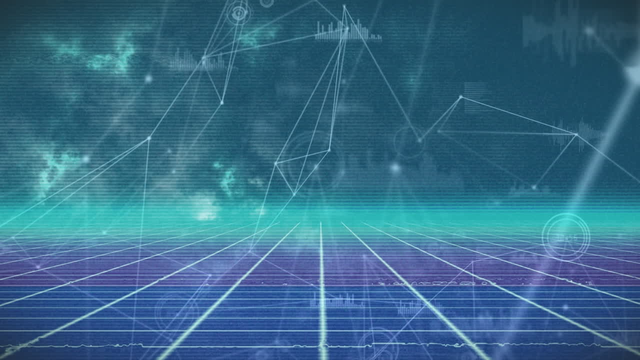 Animation of network of connections over grid