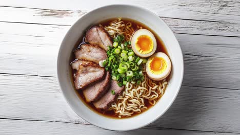 Delicioso-Plato-De-Fideos-Ramen-Con-Huevos-Pasados-Por-Agua