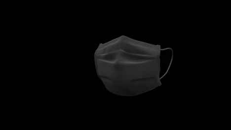 3d black medical mask, surgical mask circular rotations - function of mask is to prevent virus transmission and chances of infection, best use in covid-19 pandemic