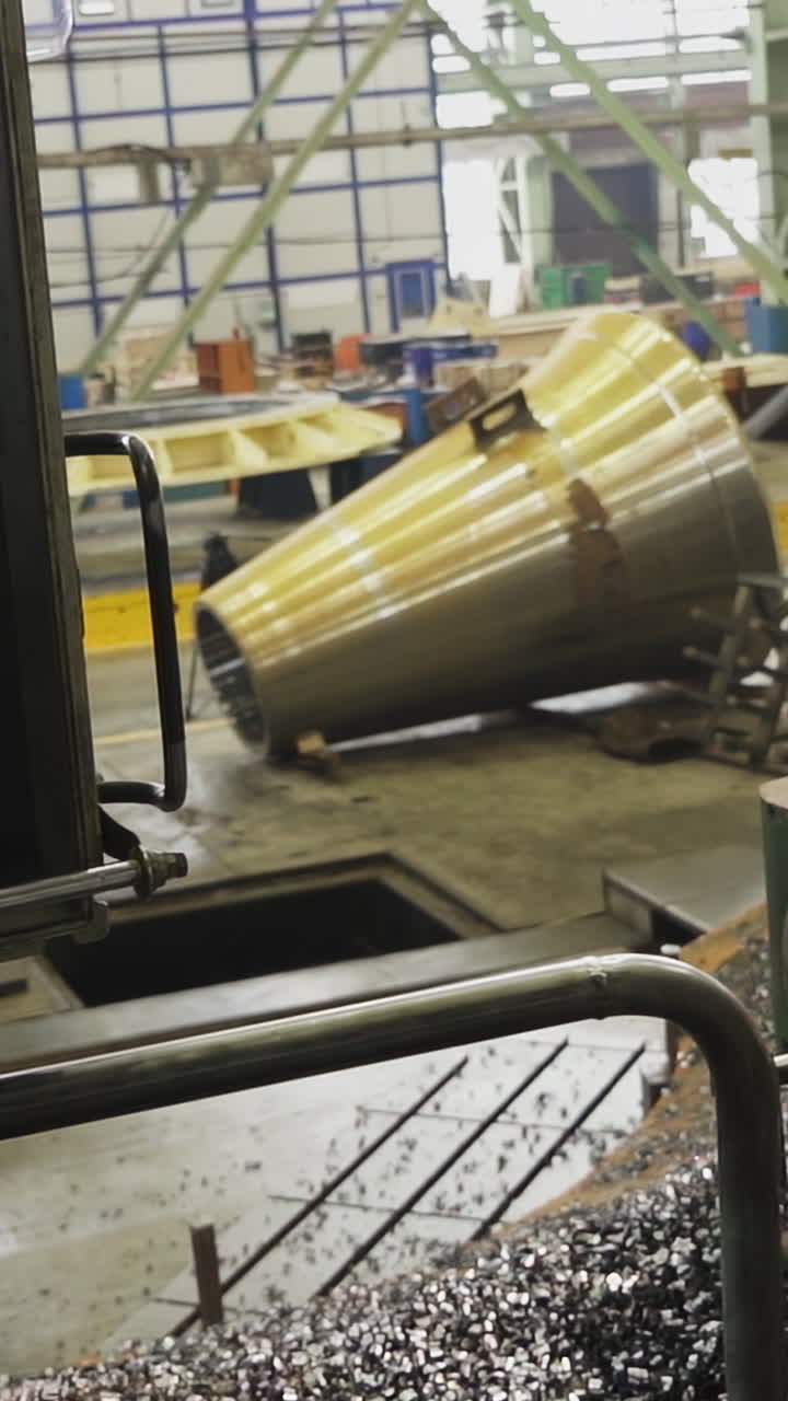 Industrial metalwork in a factory