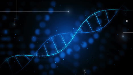 animation of dna strands over light spots