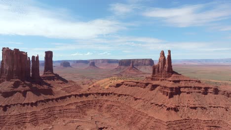 4K-Aerial-of-Monument-Valley,-Utah,-USA---August-2023