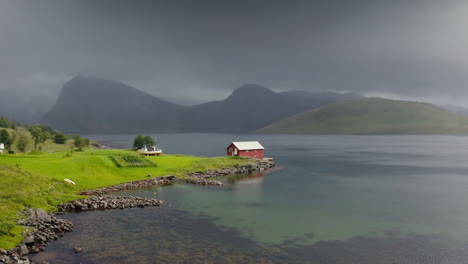 lofoten islands aerial landscape