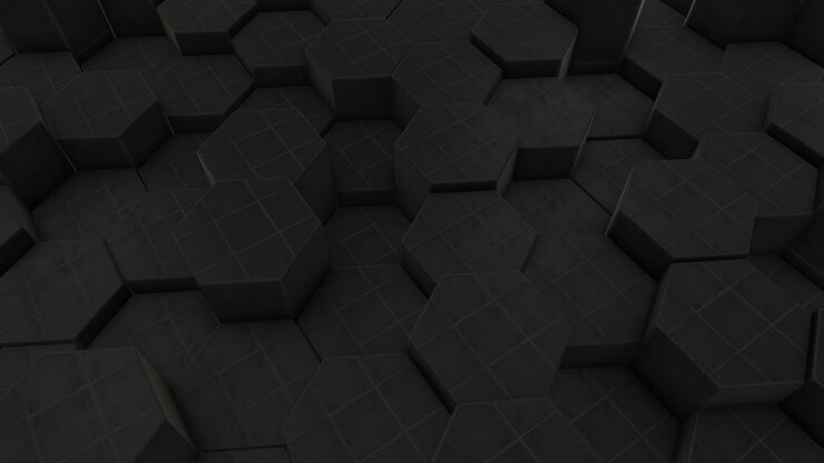 Abstract Black Hexagon Ceramics Background (Loopable) stock video