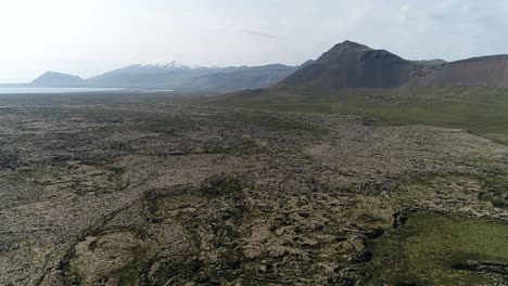 iceland footage fly over volcanic field