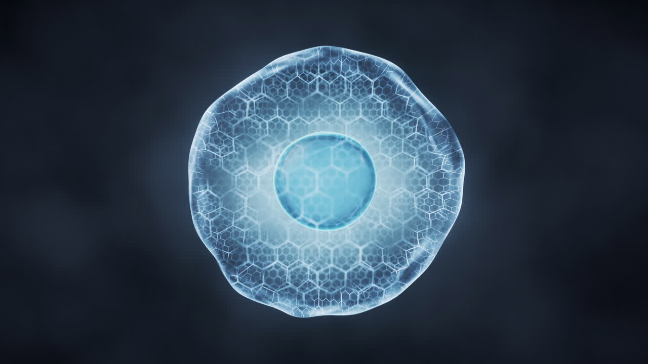 Biological cell with thin film, 3d rendering.