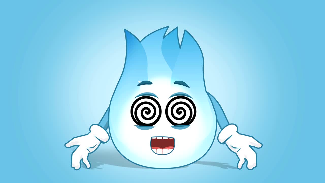 만화 가스 불꽃 최면과 얼굴 애니메이션 알파 매트