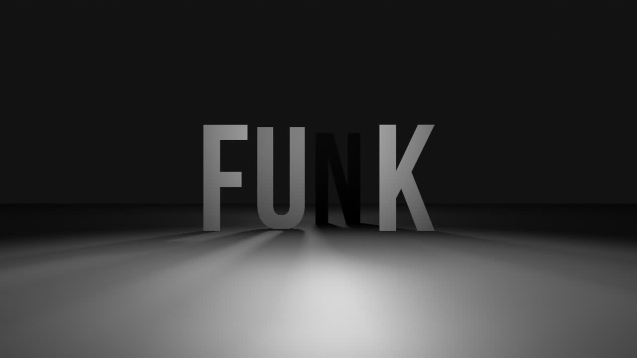 animación de texto funk blanco sobre fondo negro