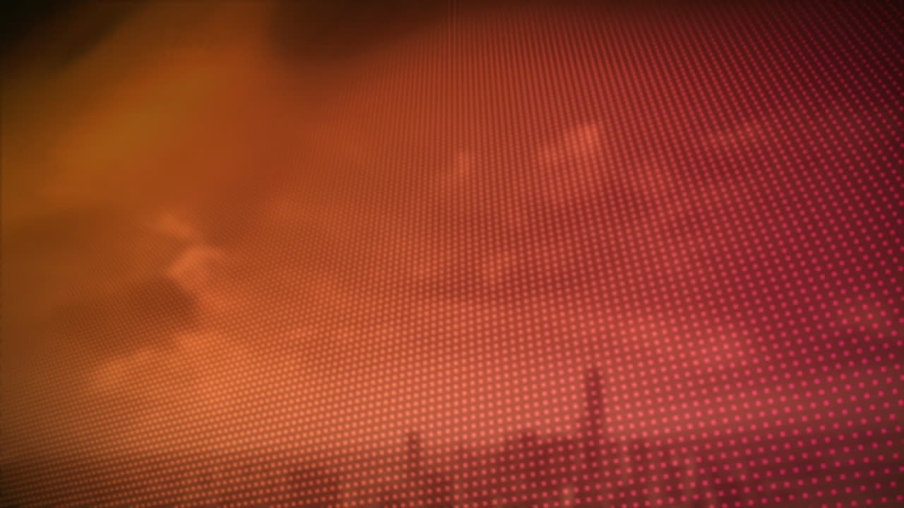 배경의 도시 풍경 위의 오렌지색에서 빨간색 줄의 반점 애니메이션