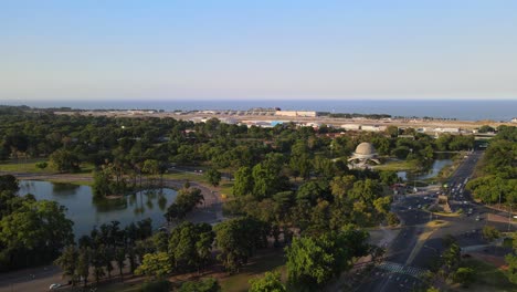 urbano buenos aires palermo bosque río la plata urbano horizonte aéreo orbita derecho
