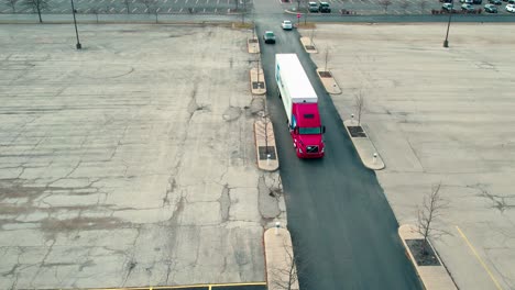 cinematic aerial of parking lot from the grove shopping center parking from downers grove, illinois 60516, usa