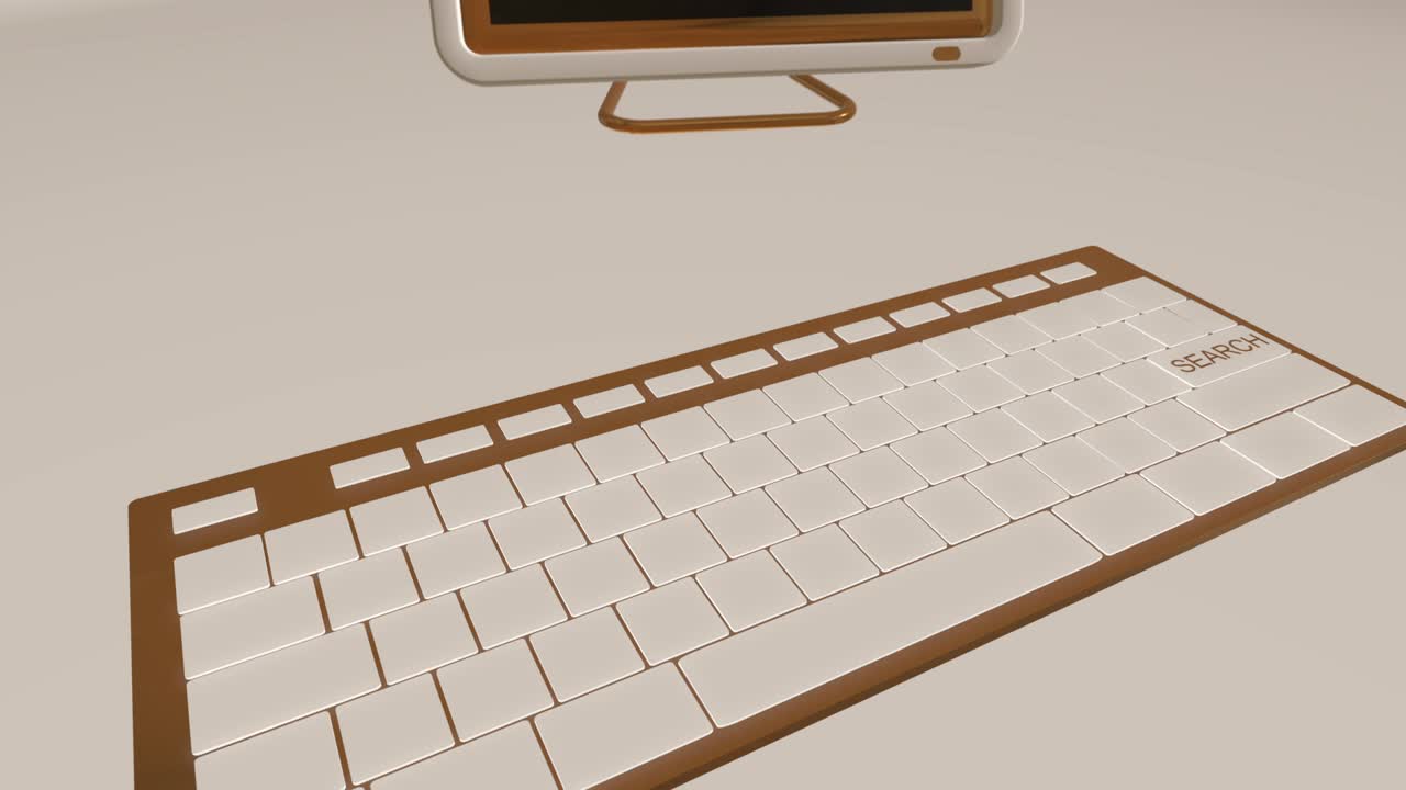 el concepto de la clave de búsqueda 4k animación 3d oro