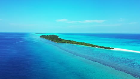 Tropical-island-with-white-sand-beaches,-aerial-background