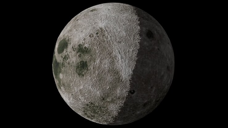 Animação em loop contínuo da rotação da Lua