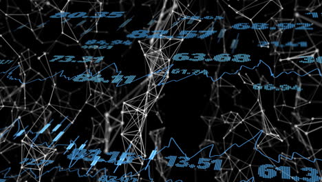 Animation of financial data processing over connections
