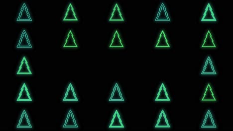 Neon-green-Christmas-trees-pattern-on-black-gradient-11