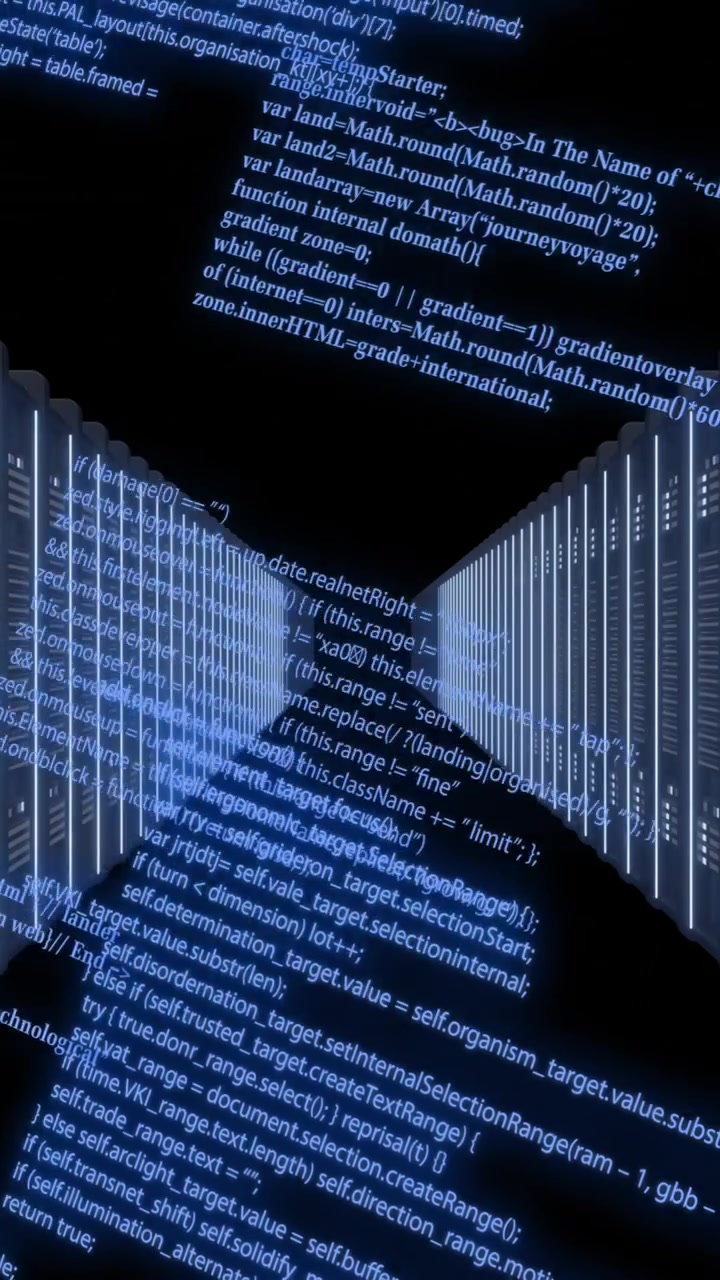 Animasjon av digital databehandling over svart bakgrunn.