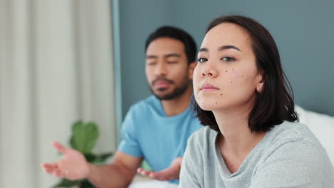 upset, depressed and sad woman after couple fight