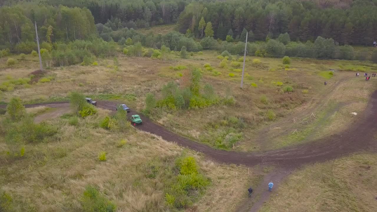 vista aérea de la competencia fuera de carretera