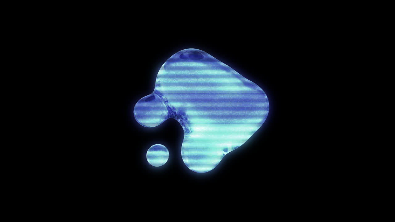 Holographic Blue Liquid Blob Morphing with Glitch Effect