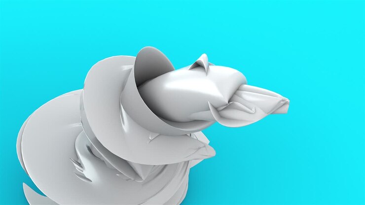 Abstract growing vortex flow, computer generated. 3d rendering modern composition, futuristic background