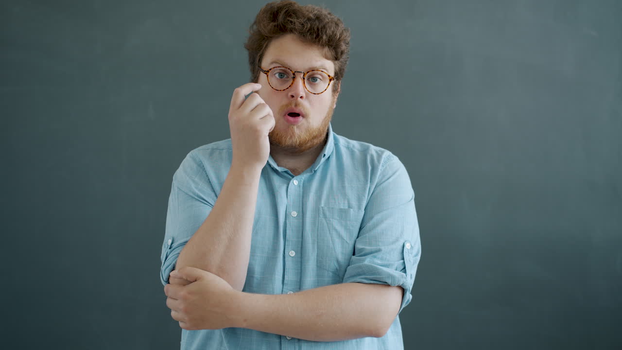 Man Thinking and Surprised