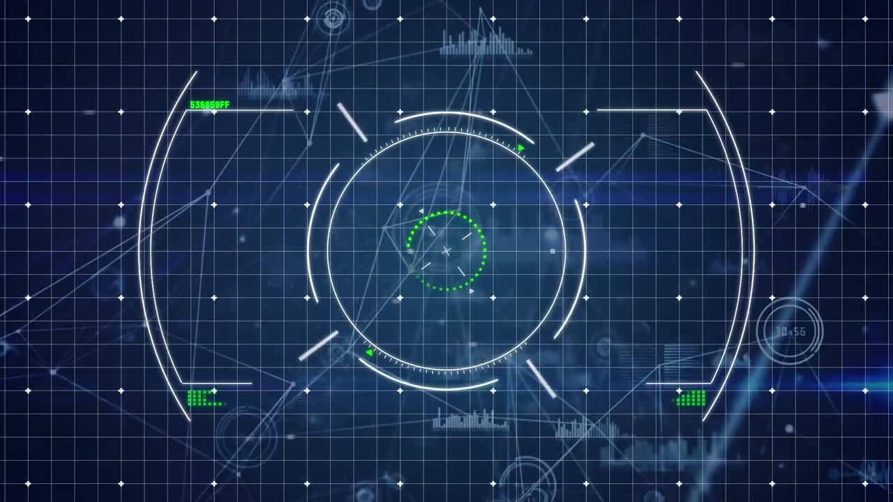 animación del procesamiento de datos sobre un fondo azul