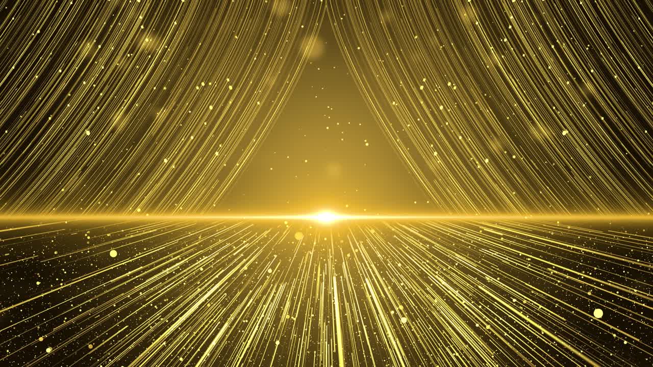 황금 입자 줄무의 흐름은 화려한 움직임이며, 럭셔리 황금 입자의 줄무는 계속 떨어집니다.