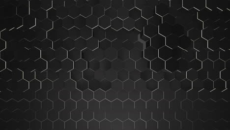 Movimiento-Oscuro-Pequeño-Fondo-De-Cuadrícula-Hexagonal-Negro-Fondo-Abstracto