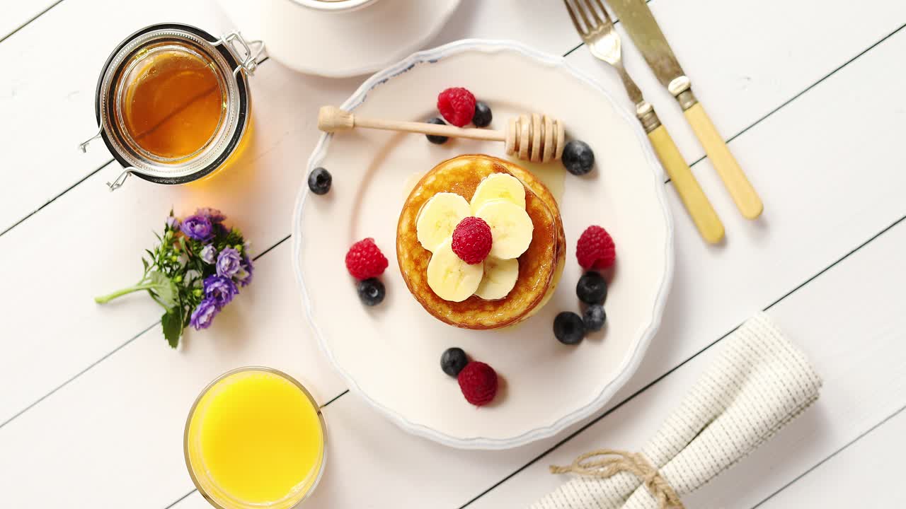 deliciosa composición de alimentos para el desayuno
